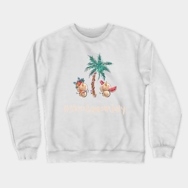 Gift Idea for Christmas in July Party Xmas in July merch Crewneck Sweatshirt by The Mellow Cats Studio